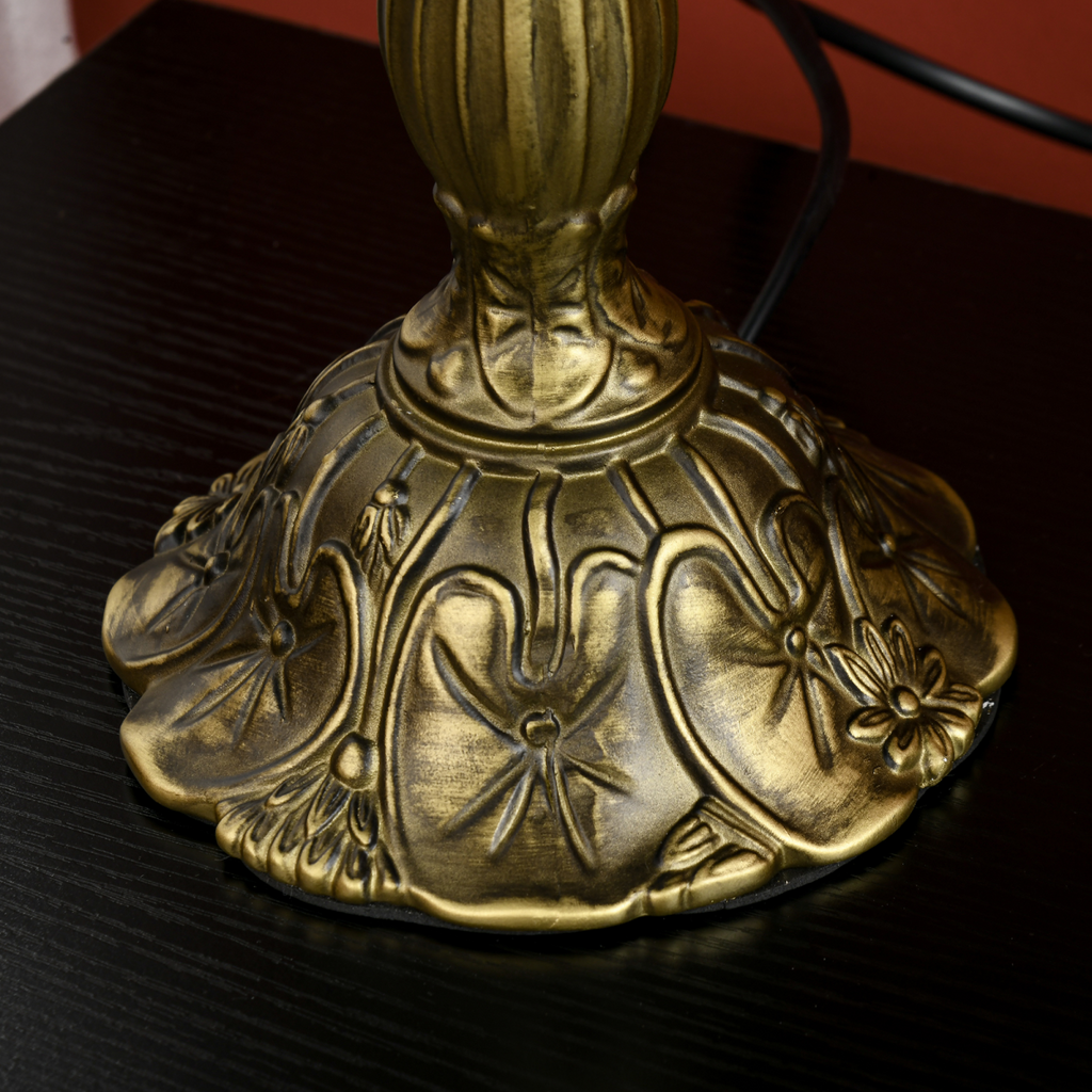 HOMCOM Stained Glass Table Lamp, for Bedroom Bedside, Bulb not Included