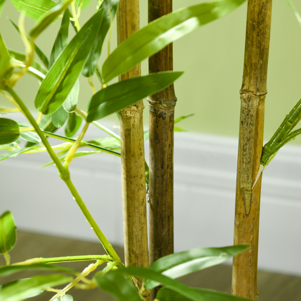 HOMCOM Artificial Plant Bamboo Artificial Tree Height 120 cm with Pot