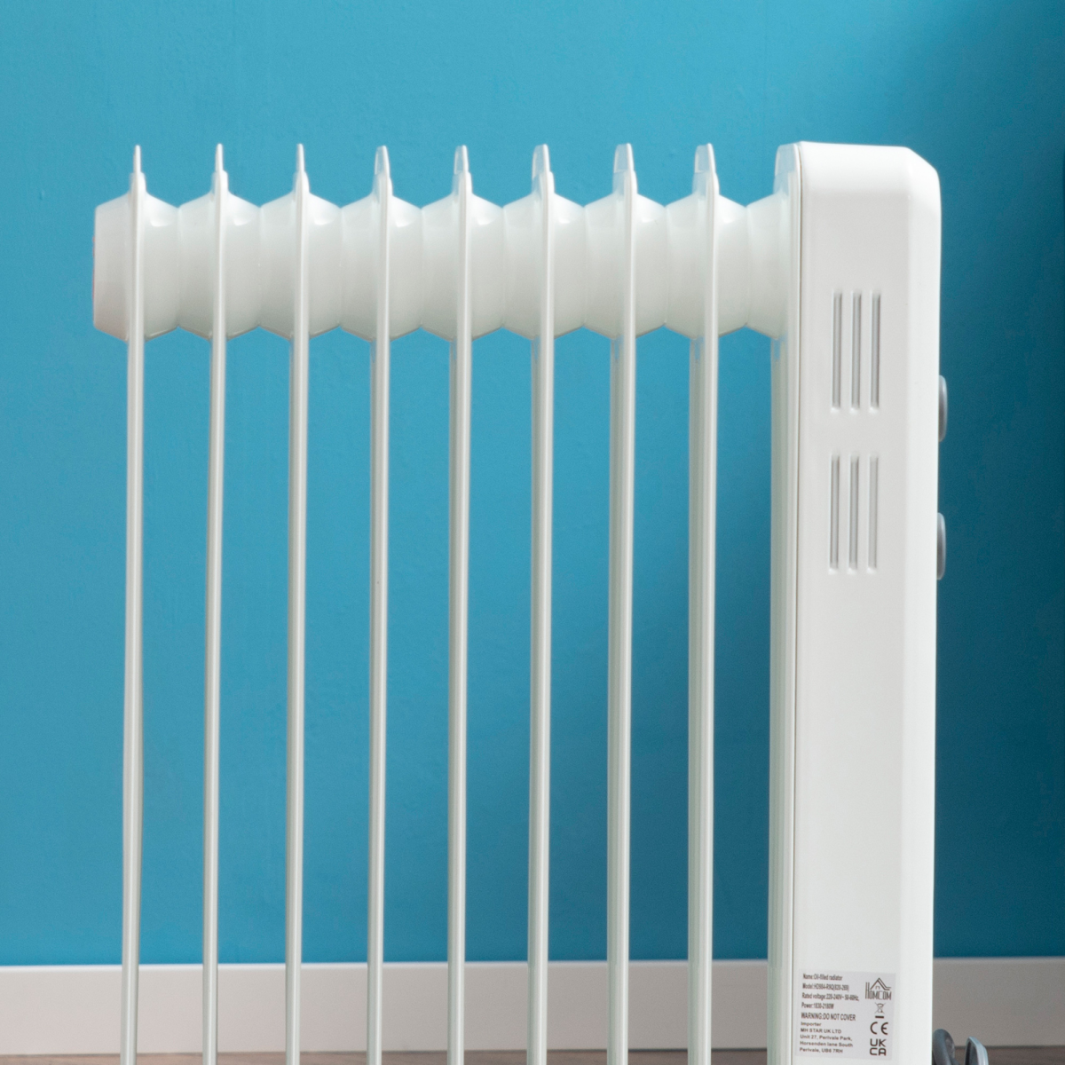 2180W Oil Filled Radiator, 3 Settings, Safe Power-Off, 9 Fins Radiator