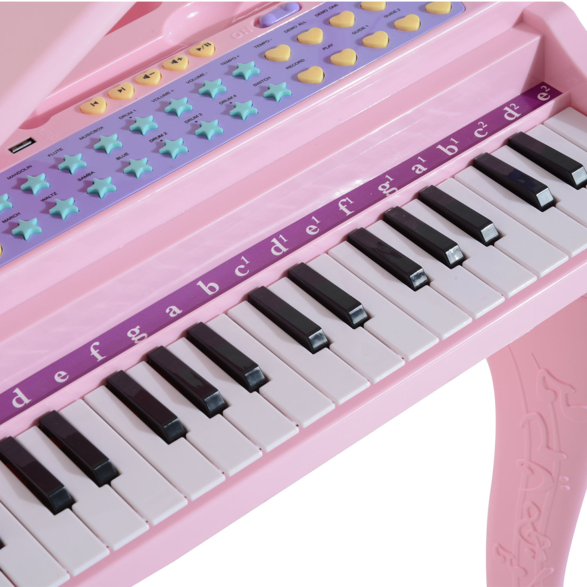 37 Key Musical Mini Piano Electronic Keyboard Microphone Stool Pink