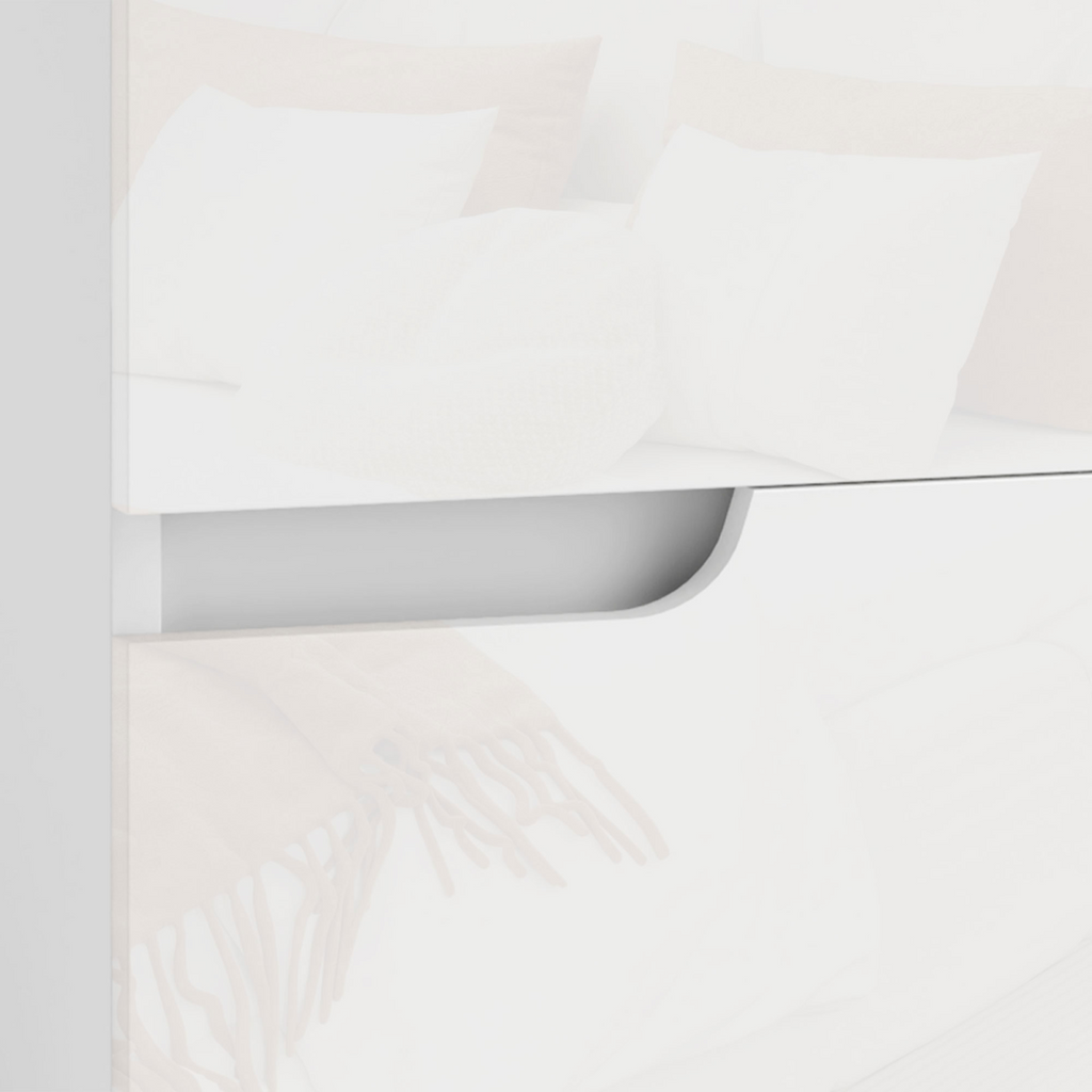 HOMCOM Modern Bedside Table with 2 Drawers for Bedroom, Living Room, White