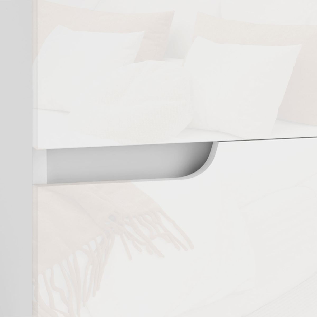 HOMCOM Modern Bedside Table with 2 Drawers for Bedroom, Living Room, White