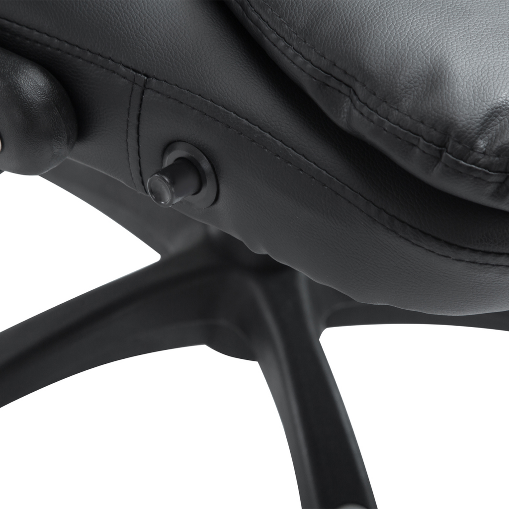 Executive Office Chair with Massage and Heat PU Leather Reclining Chair, Black