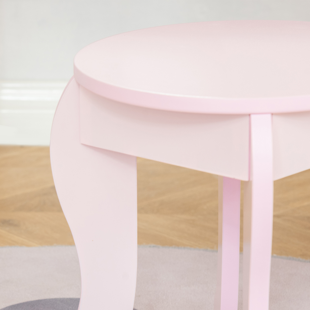 Kids Vanity Table & Stool Girls Dressing Set Make Up Desk with Mirror HOMCOM