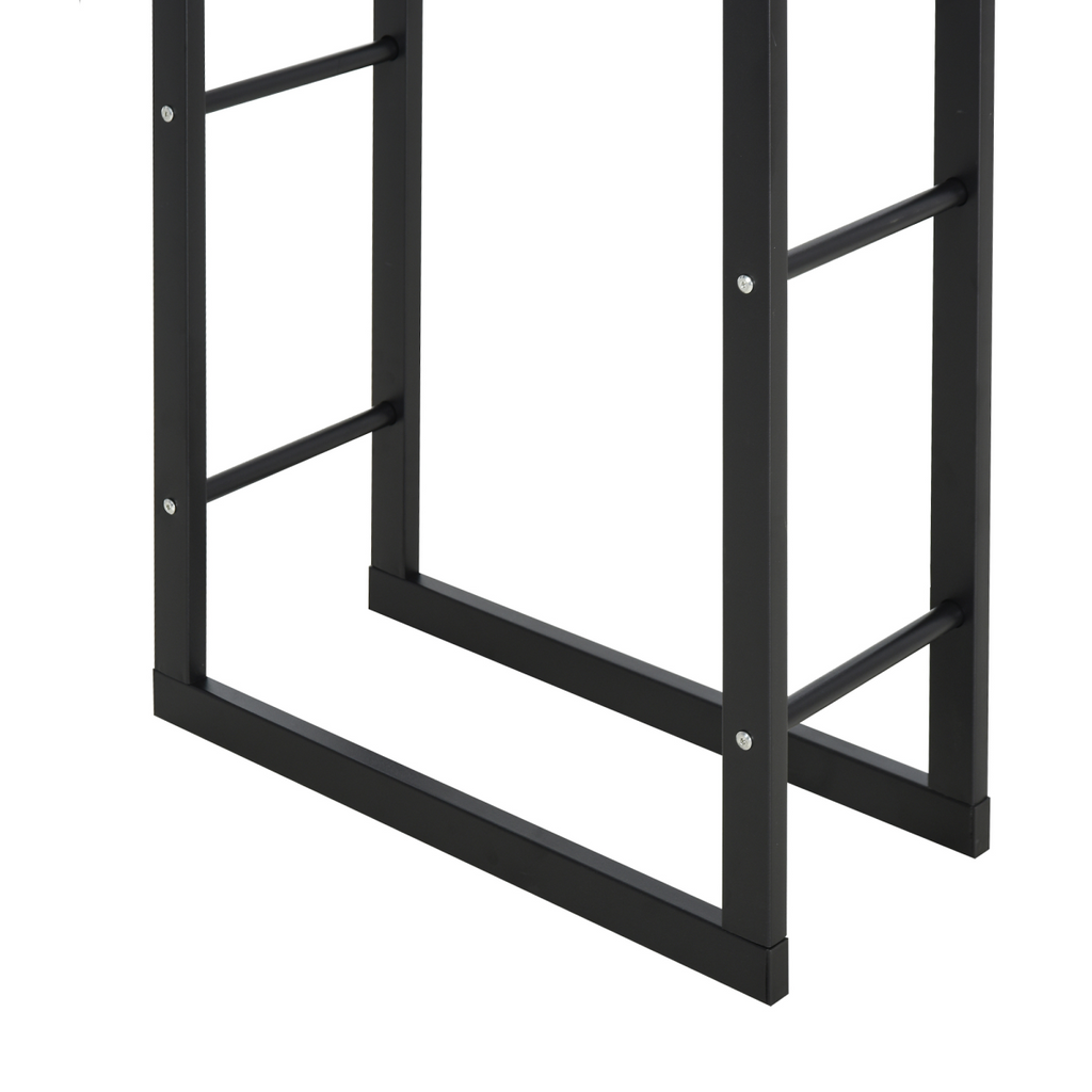 Metal Rust-Resistant Firewood Log Rack Black