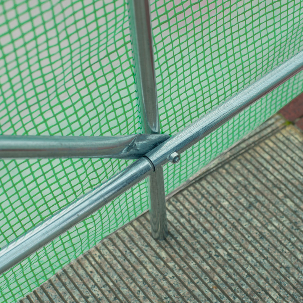 2.5 x 2m Walk-In Polytunnel Greenhouse with Steel Frame Roll Up Door Green