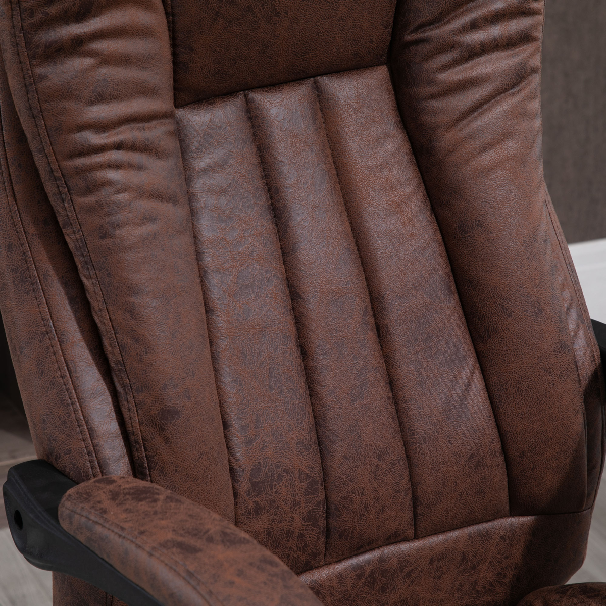 Executive Office Chair Computer Swivel Chair for Home with Arm, Footrest, Brown