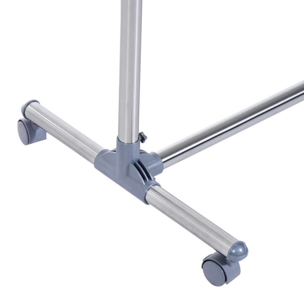 Clothes Hanger with Wheels, Heavy Duty-Silver/Grey