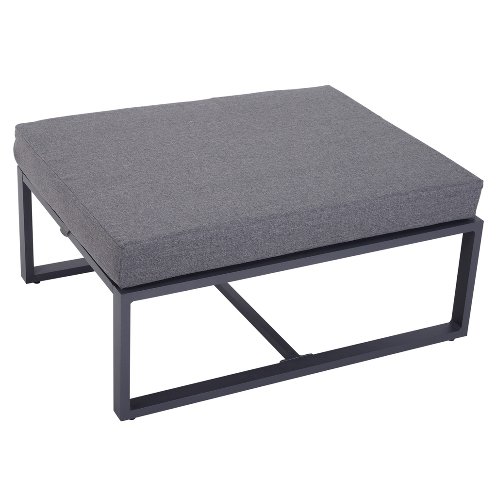 6pcs Garden Sectional Sofa Set Aluminum Frame Coffee Table Footstool Outsunny