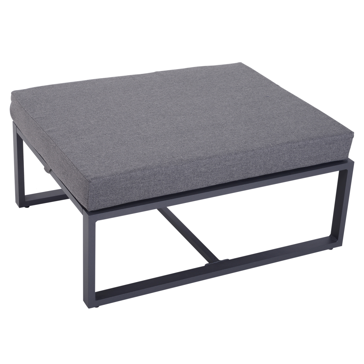 6pcs Garden Sectional Sofa Set Aluminum Frame Coffee Table Footstool Outsunny
