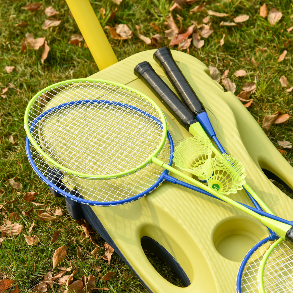 Foldable Badminton Net Set with 2 Pairs of Rackets 2 Nylon Shuttlecocks HOMCOM