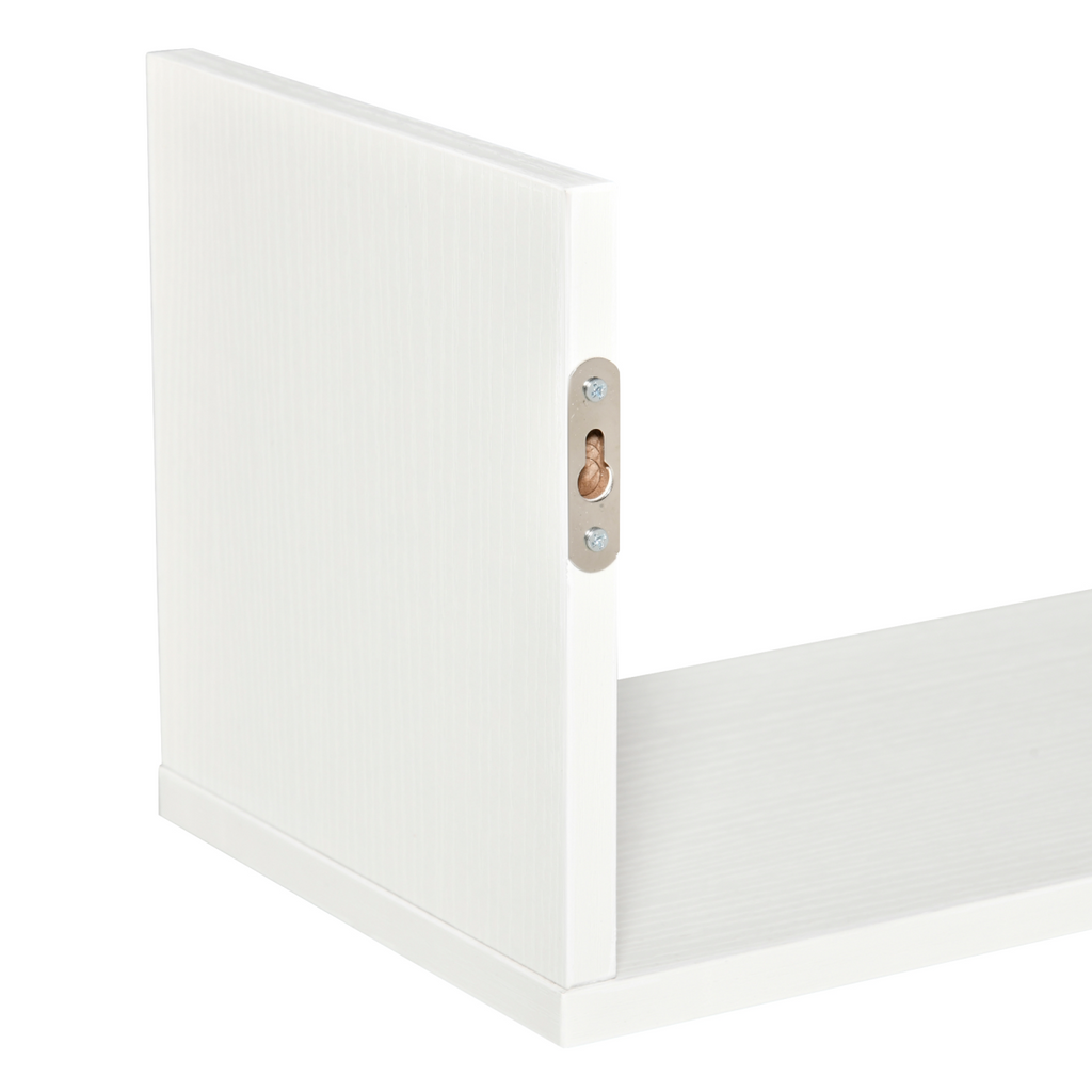 Set of 3 Wooden Floating Shelves Wall Mount CD DVD Display White HOMCOM