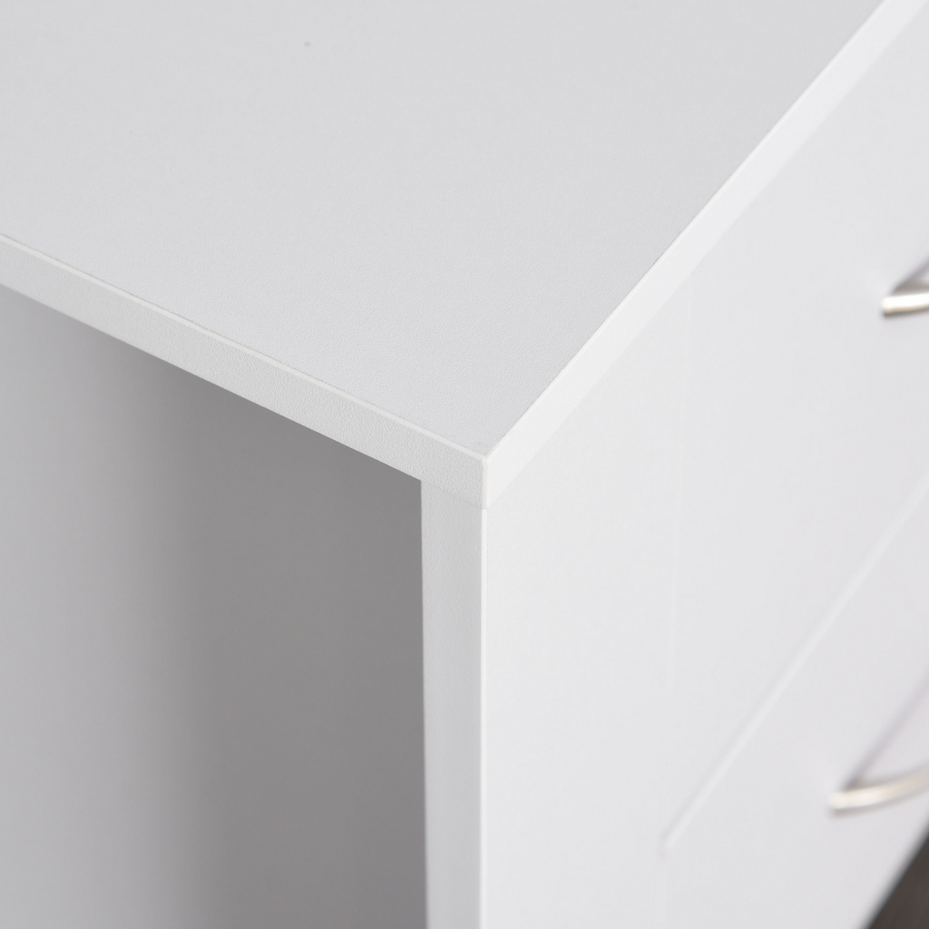 Particle Board 2-Drawer Bedside Table White