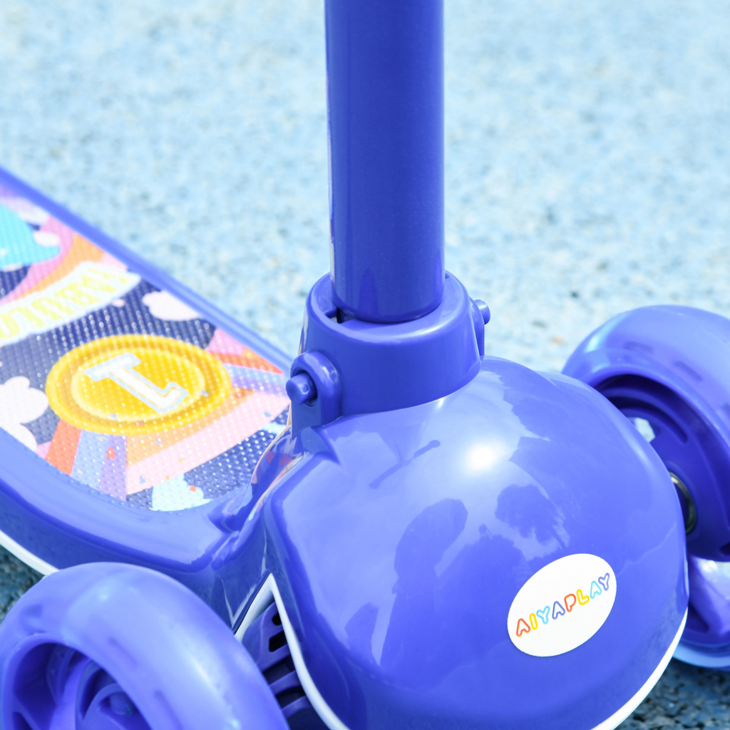 AIYAPLAY Kids 3 Wheel Scooter for 2-6 Years Old with Adjustable Height, Blue