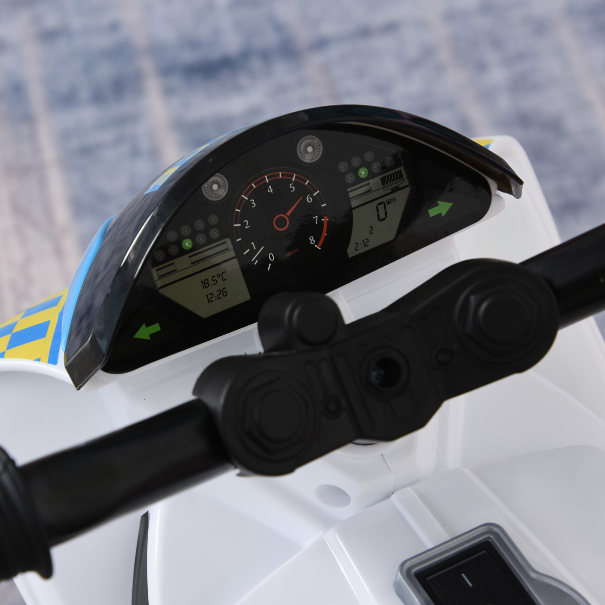 HOMCOM Kids Ride-On Police Bike 3-Wheel Vehicle with Music Lights 18-36 Mths