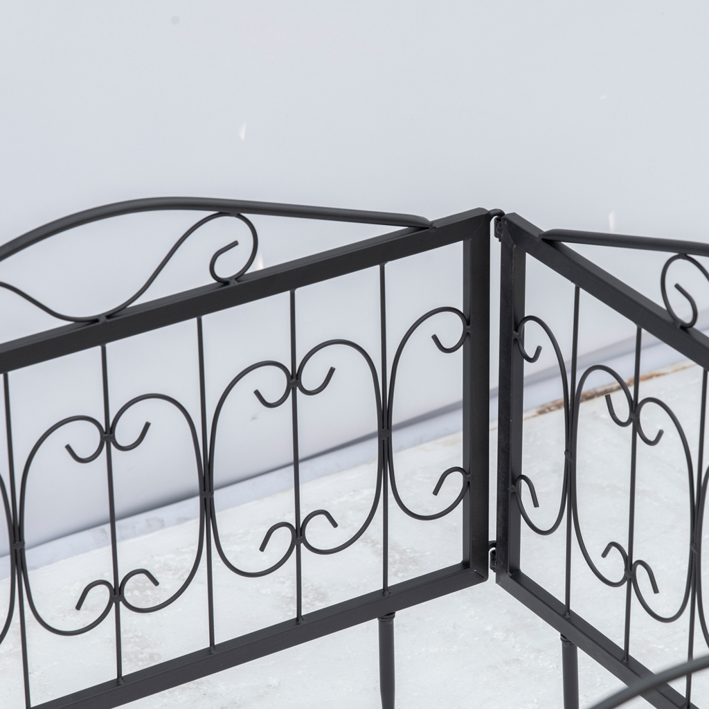 Decorative Garden Fencing 4PCs Metal Border Edging