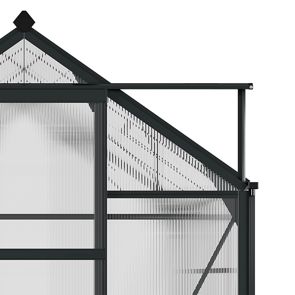 Polycarbonate Walk-In Garden Greenhouse Aluminium Frame w/ Slide Door 6 x 8ft