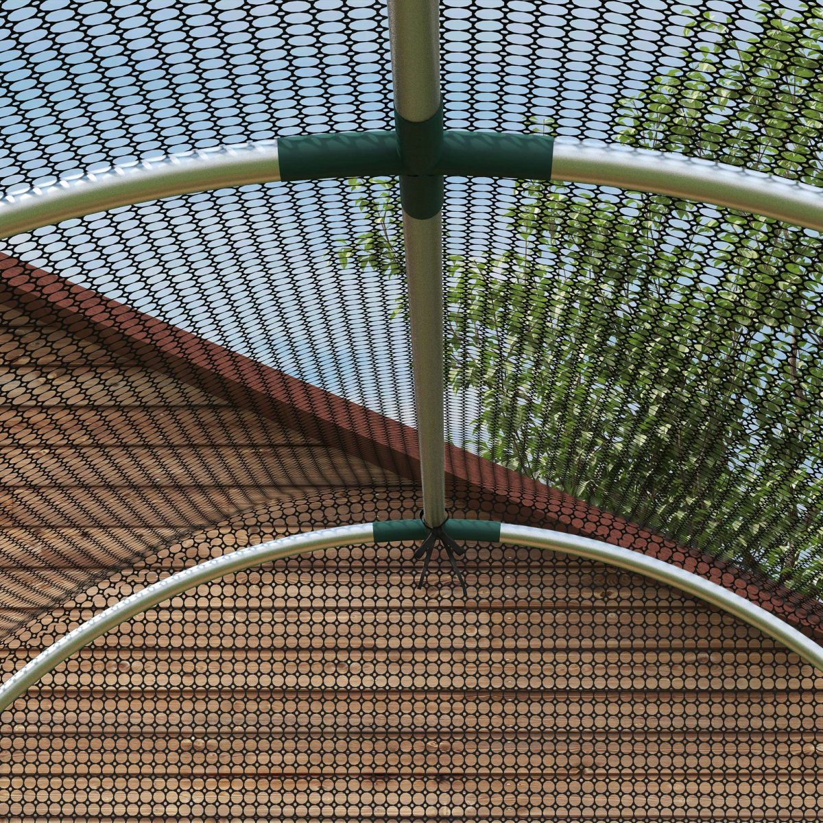 Outsunny Fruit Cage, Plant Protection Tent, 1.2 x 2.4 x 1.9m, Black