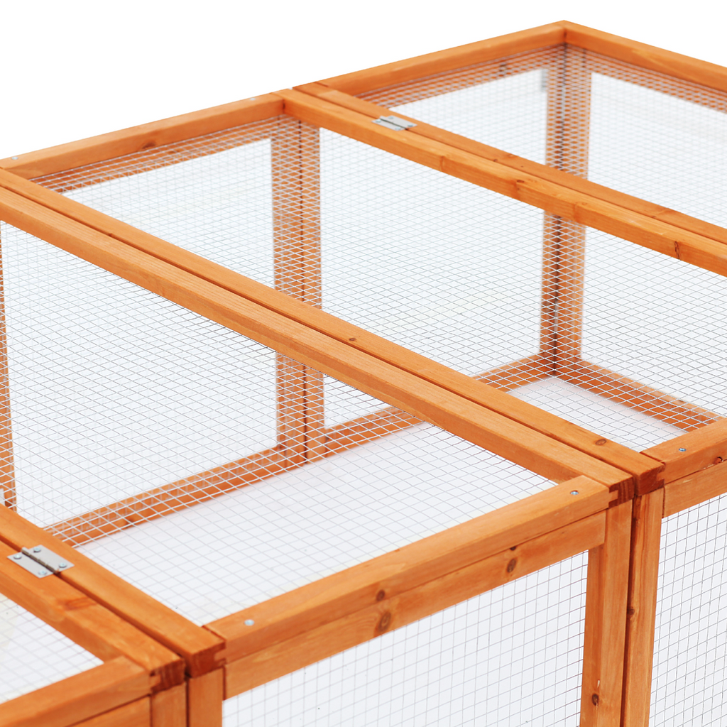 New Rabbit Hutch Cage with Run and Play Space Mesh Wire Safety for Outdoor