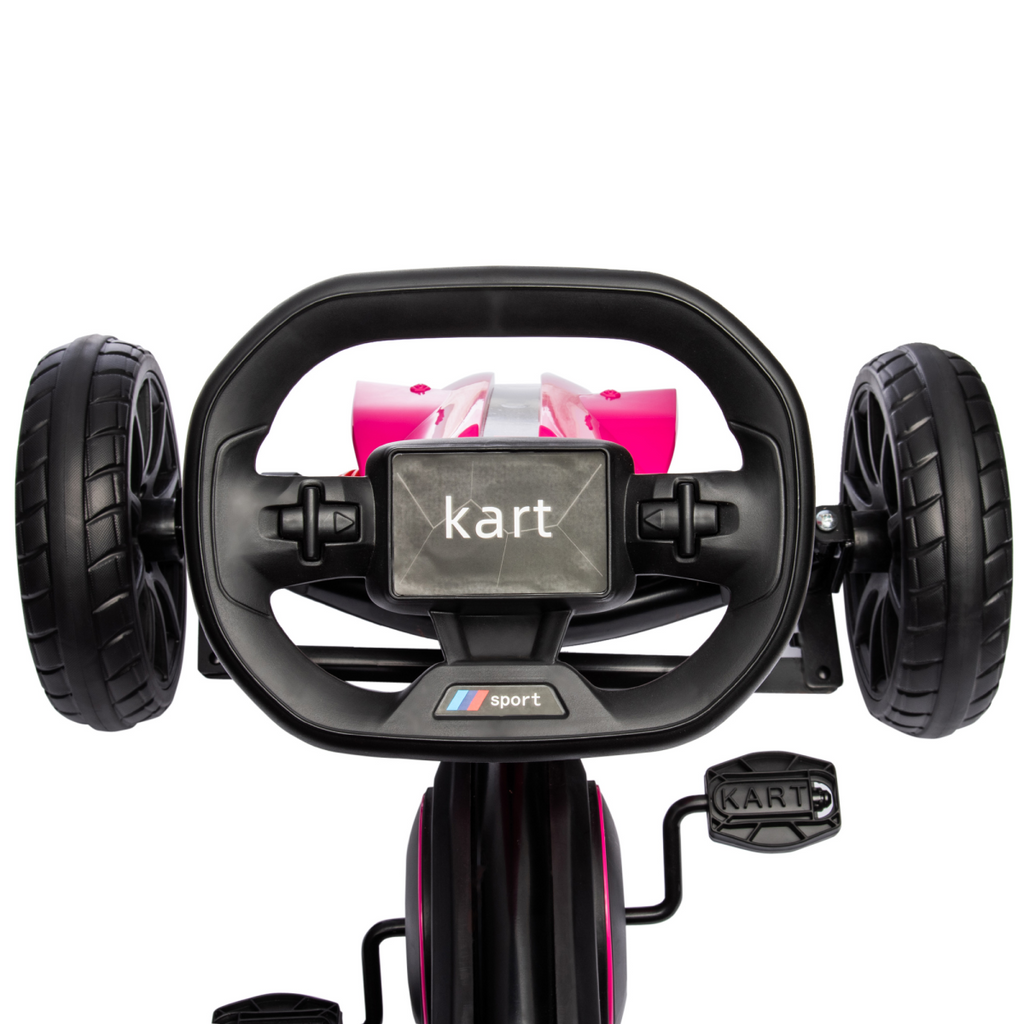 HOMCOM Children Pedal Go Kart with Adjustable Seat, Handbrake - Pink