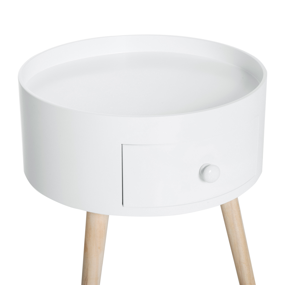 Round Coffee Table,  ?38 x 45H cm-White