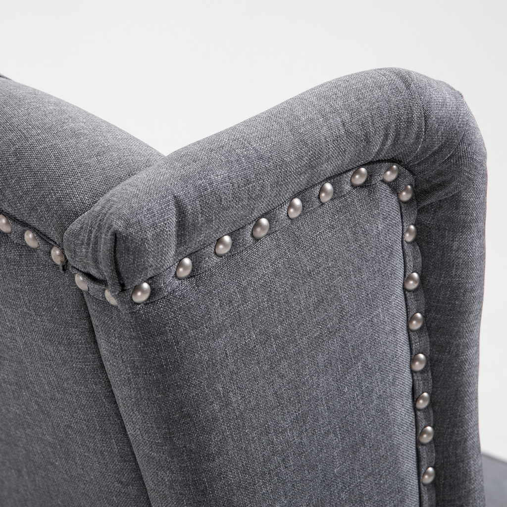 Recliner Armchair for Living Room Fabric Reclining Chair w/ Footrest Light Grey