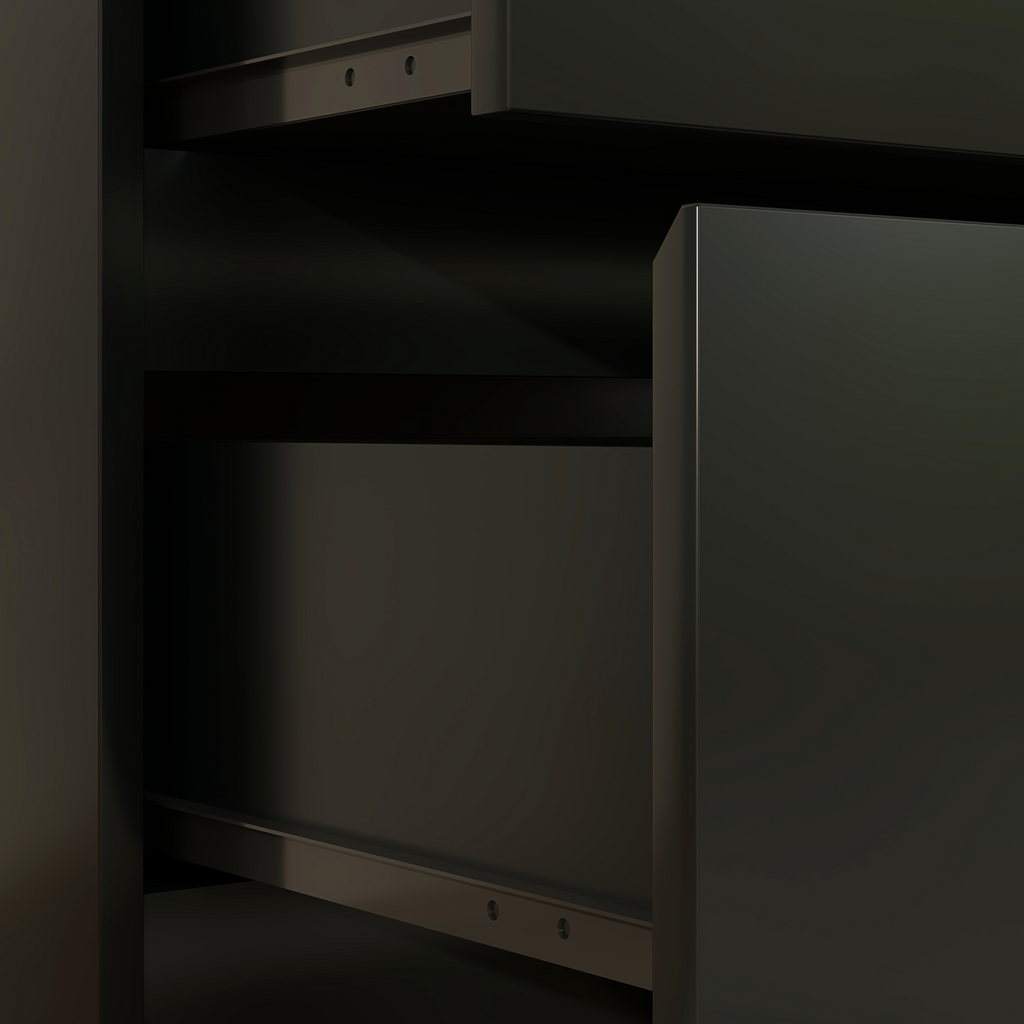 HOMCOM Chest of Drawers, 3 Drawer Storage Cabinet Unit for Bedroom, Black