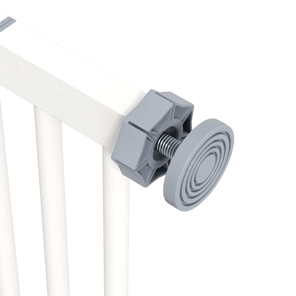 PawHut Adjustable Safety Gate with 1 Extensions and Four Adjustable Screws, White