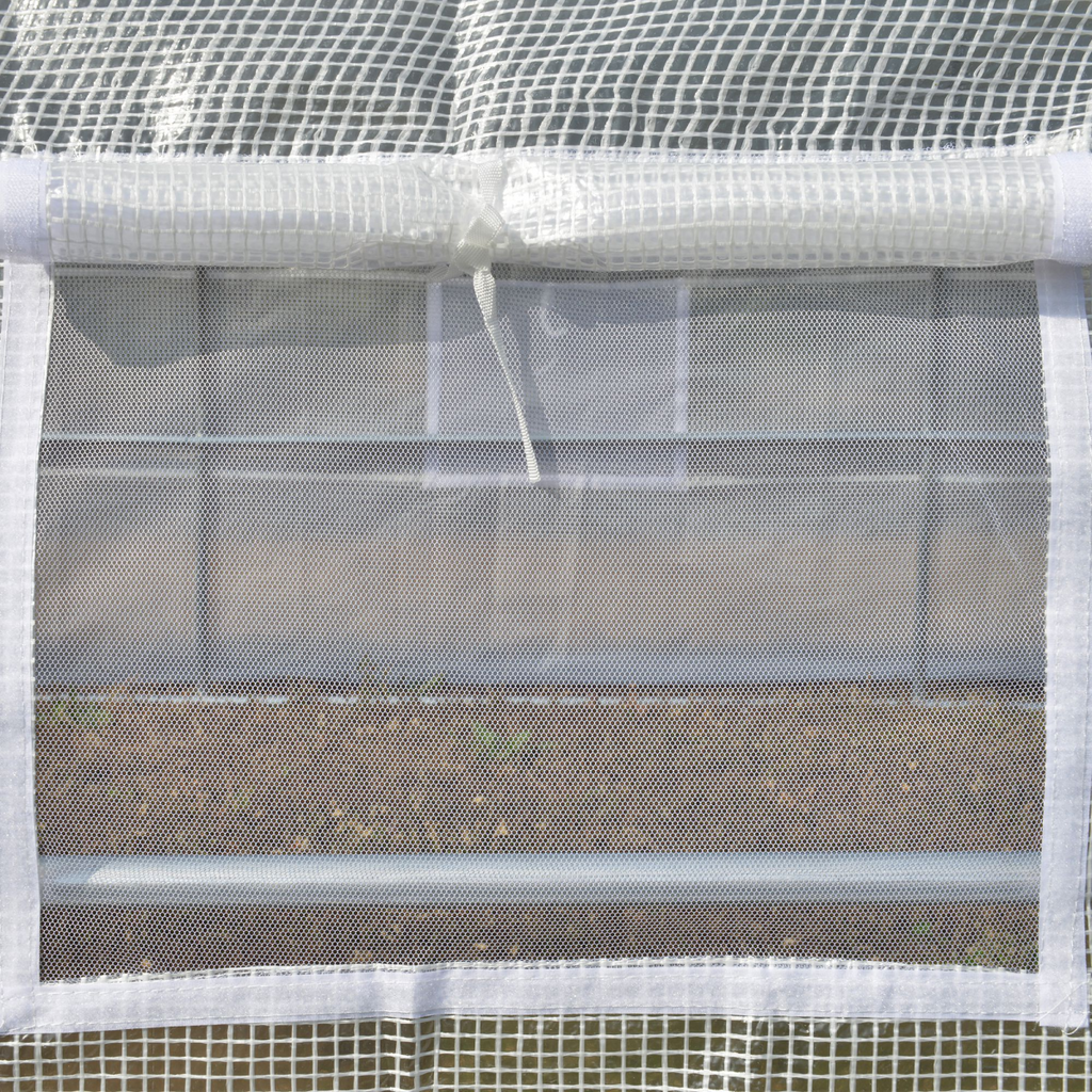 3 x 3 x 2 m Polytunnel Greenhouse Pollytunnel Tent w/ Steel Frame White