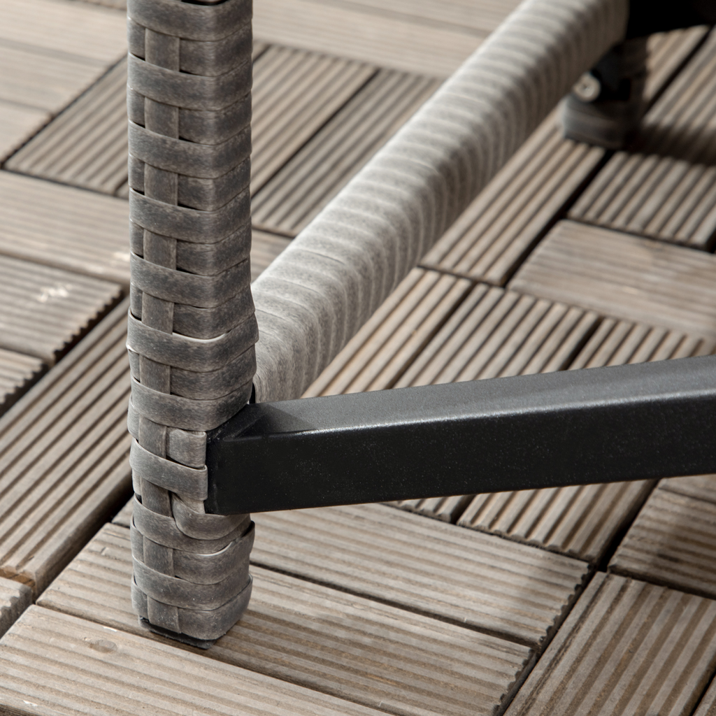 PE Wicker Outdoor Coffee Table w/ Plastic Board Under the Full Woven Table Top