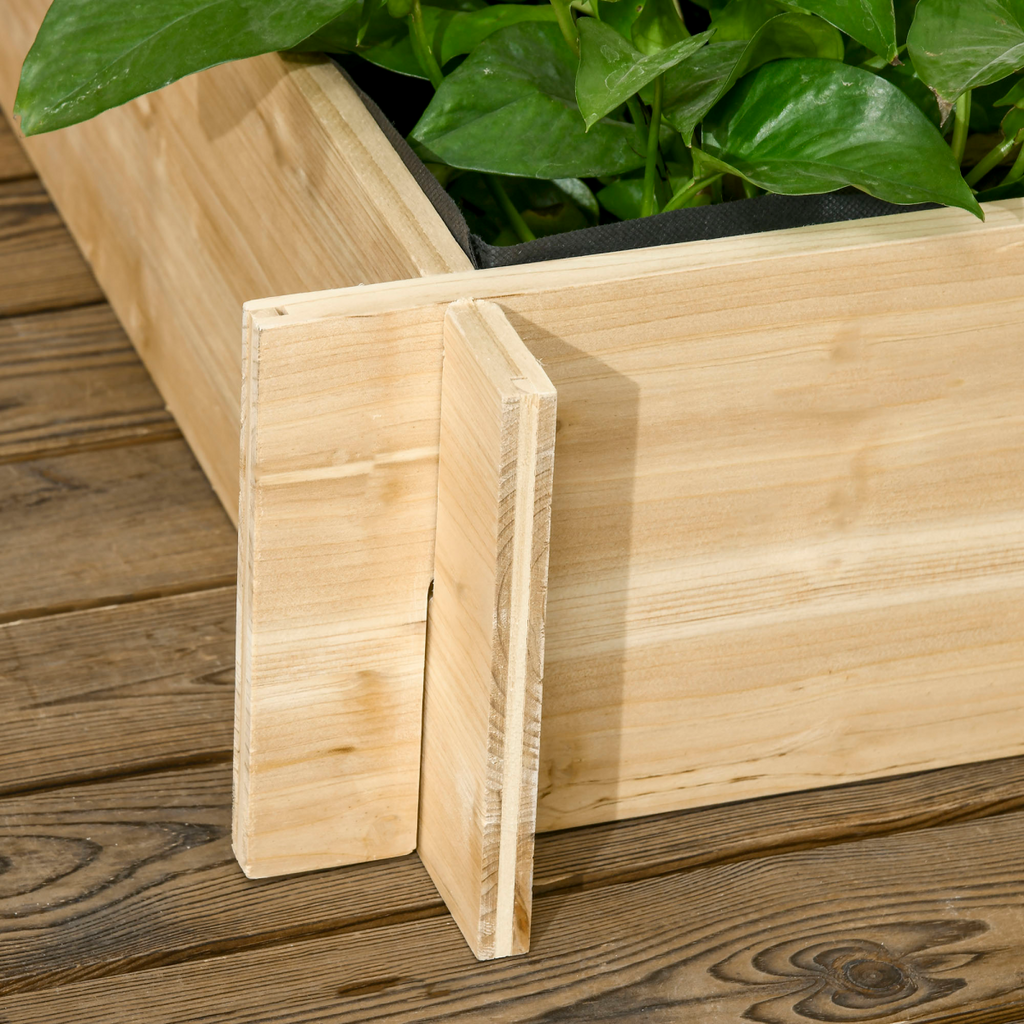 Outsunny 3 Tier Wooden Garden Planters with Trellis for Vine Climbing Plants