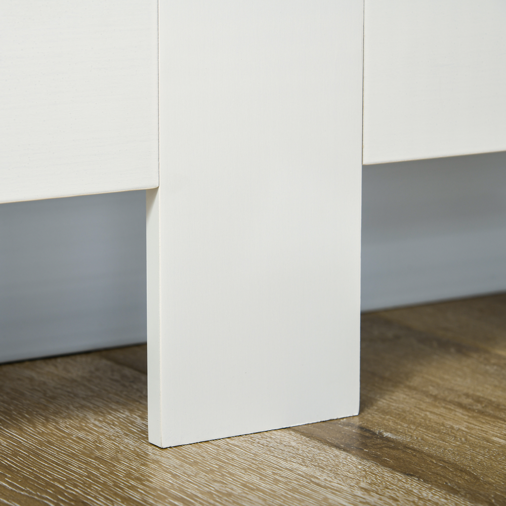 HOMCOM Radiator Cover Painted Slatted MDF Cabinet Lined Grill 172x19x81.5cm