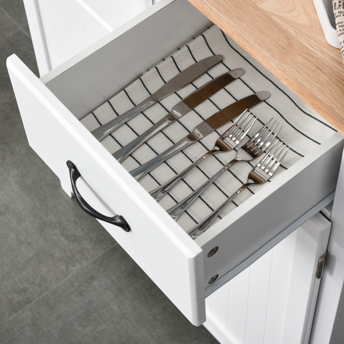 Simple Kitchen Cupboard Storage Cabinet w/ Drawer Living & Dining Room
