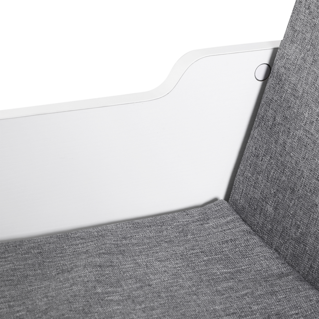 Bookcase Storage W/Particle Board Sponge Linen, 102W x 30D x 61Hcm-White/Grey
