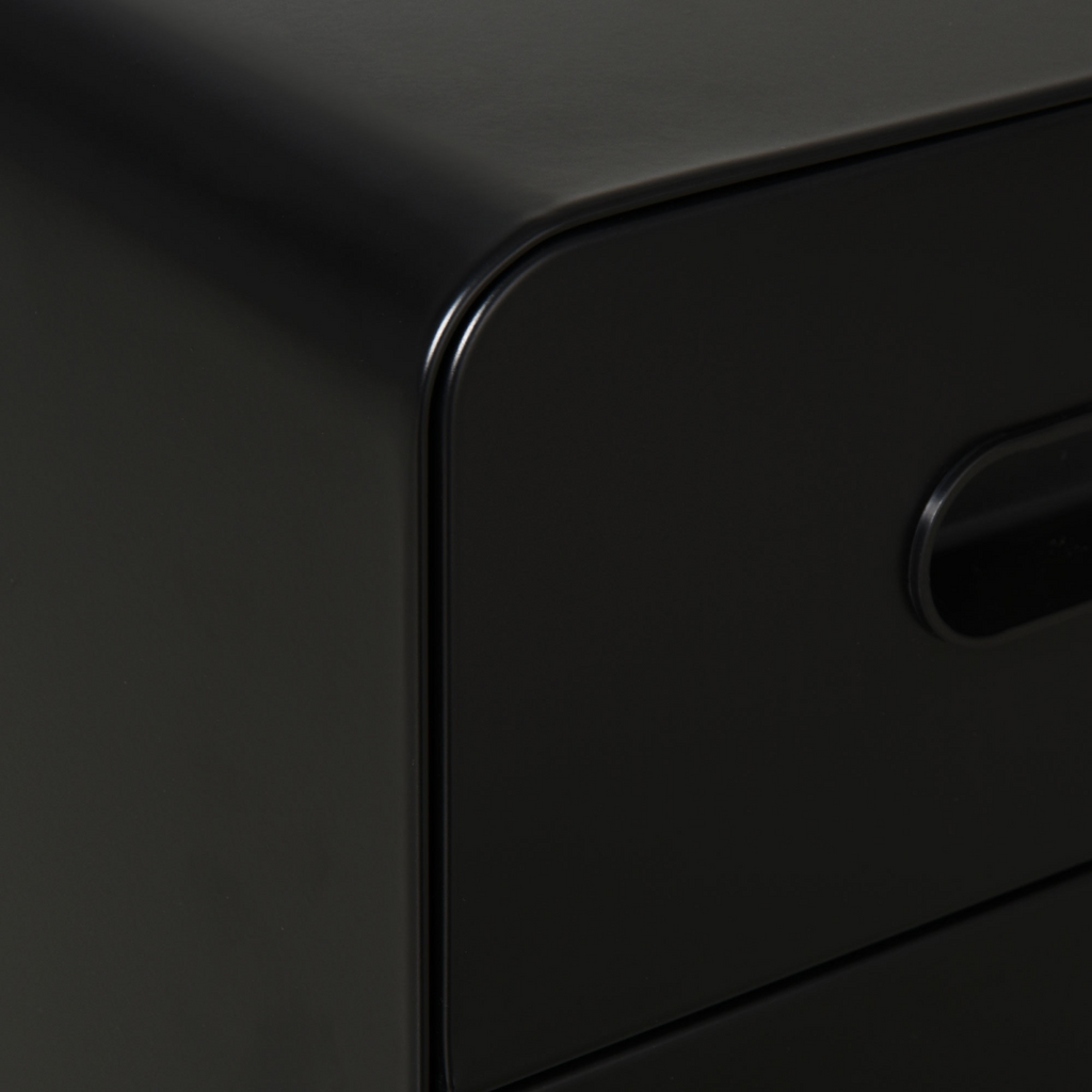 3 Draw Modern Steel Filing Cabinet w/ 4 Wheels Lock Pencil Box Black Vinsetto