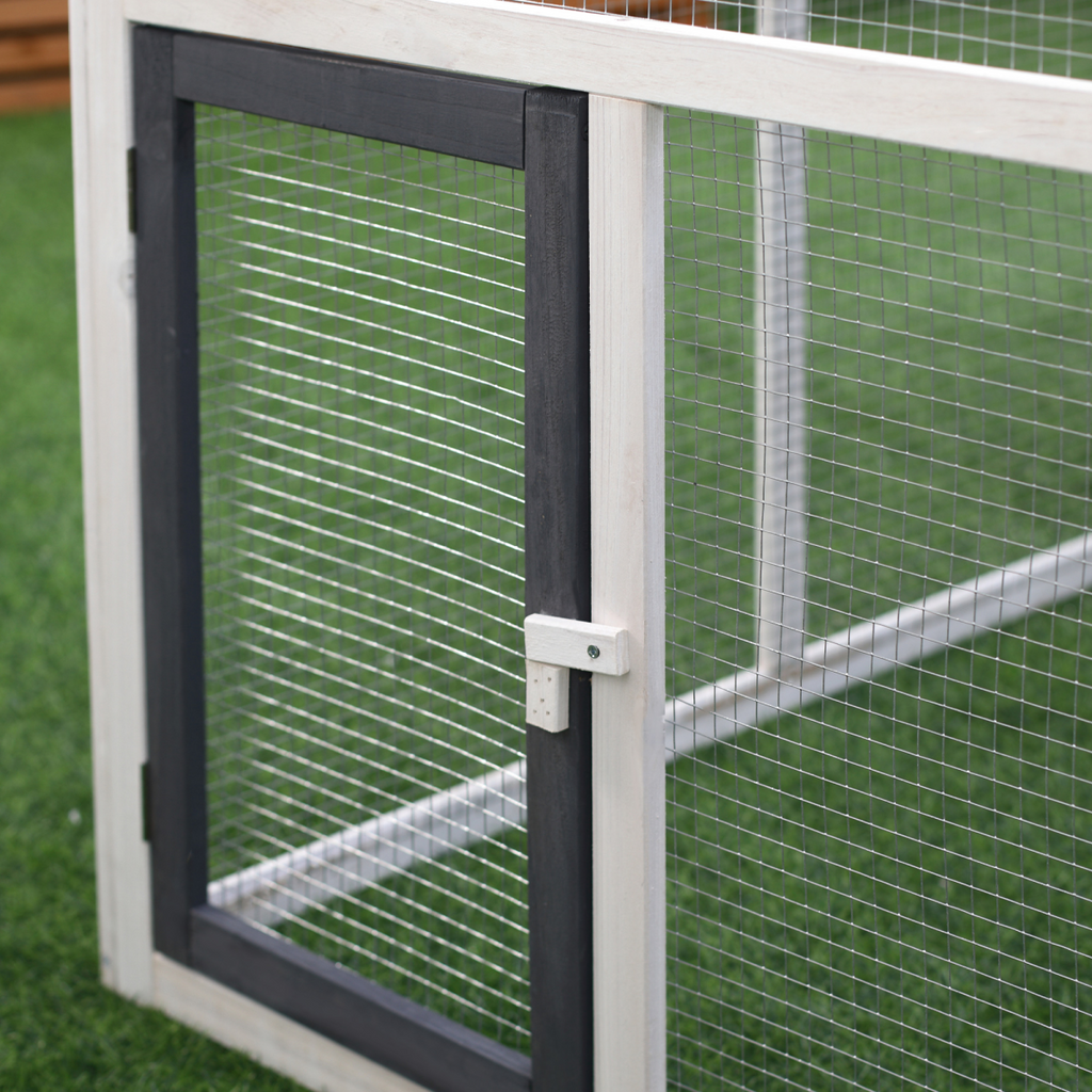 Wooden Chicken Coop Hen House Enclosure with Ramp Run Nesting Box Pawhut