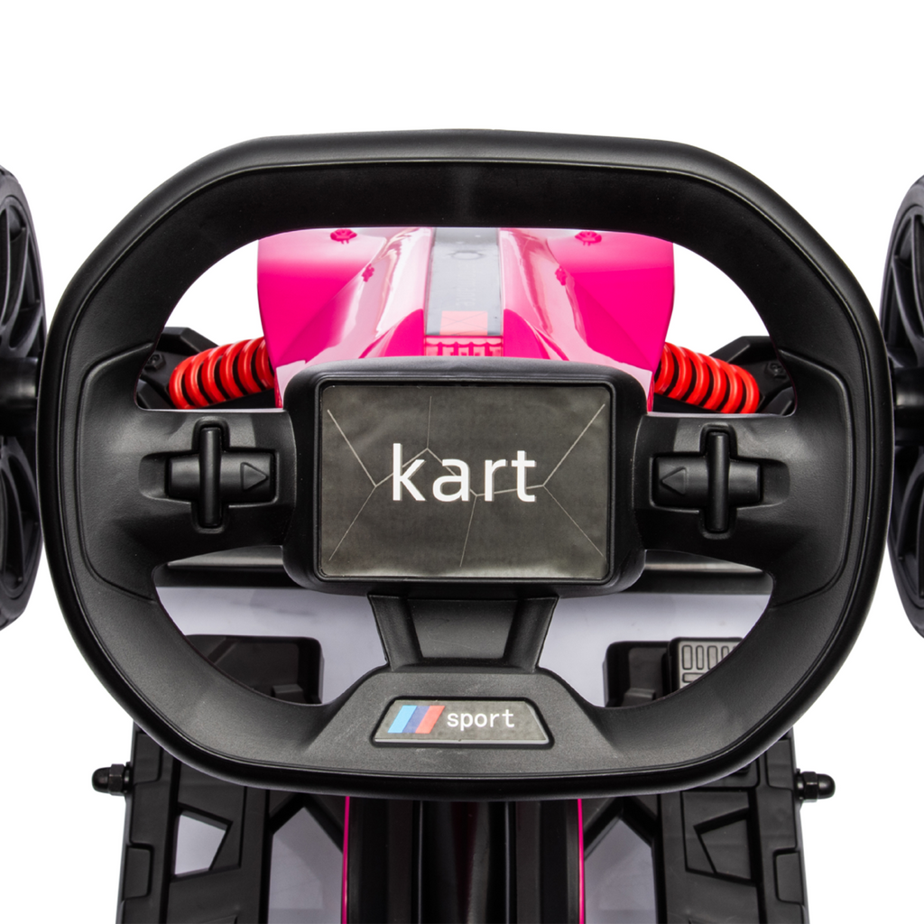 HOMCOM 12V Electric Go Kart with Forward Reversing 2 Speeds for 3-8 Yrs - Pink