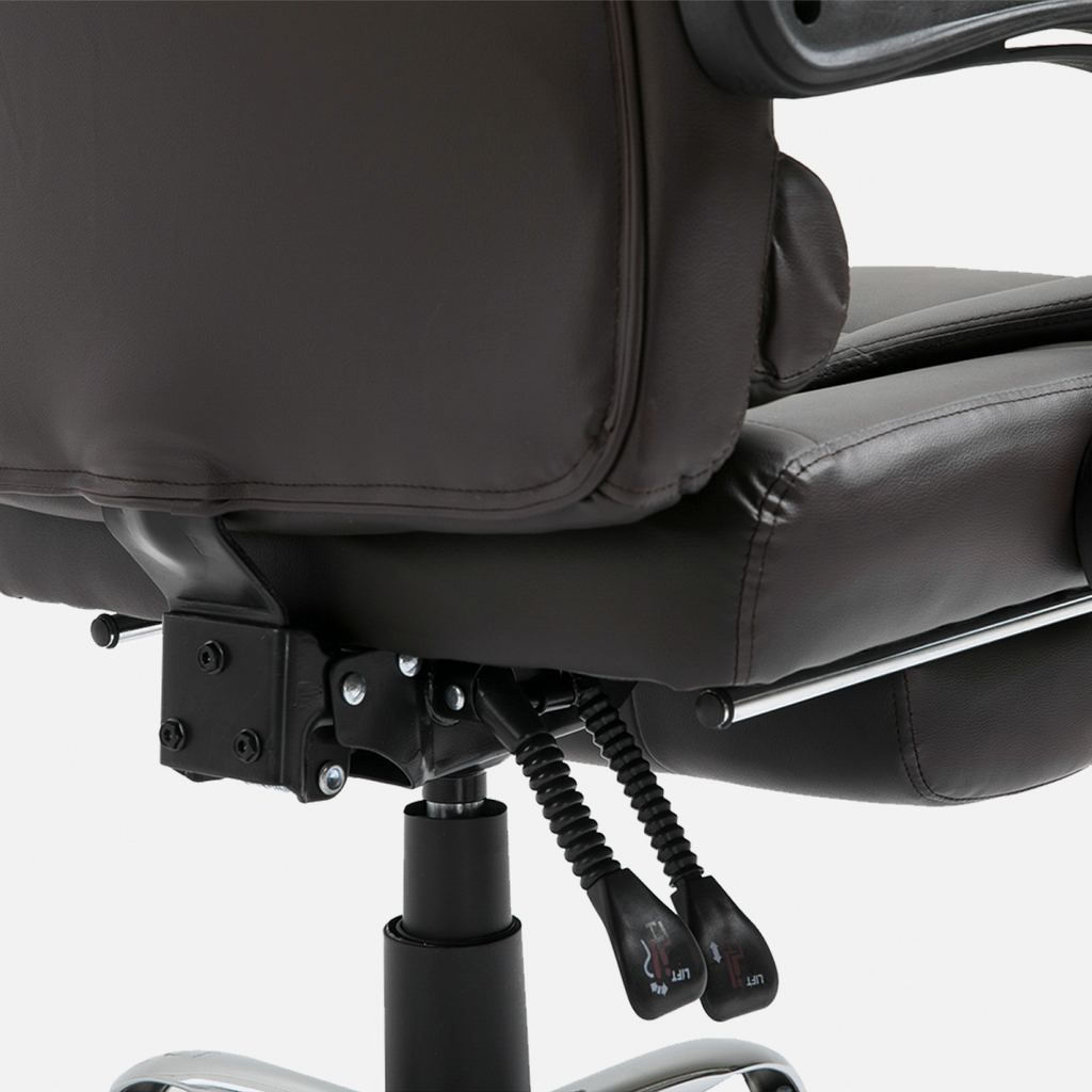 High Back Executive Office Chair Reclining Computer Chair with Swivel Wheel Brown