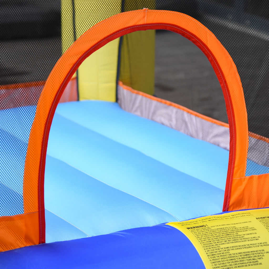 Bouncy Castle with Slide Basket Trampoline Monster Design
