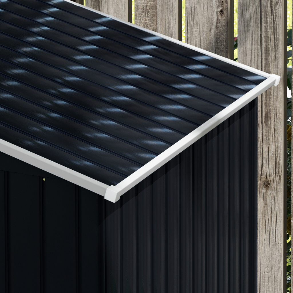 Lockable Garden Shed Large Patio Roofed Foundation 7ft x 4ft,Grey Vent