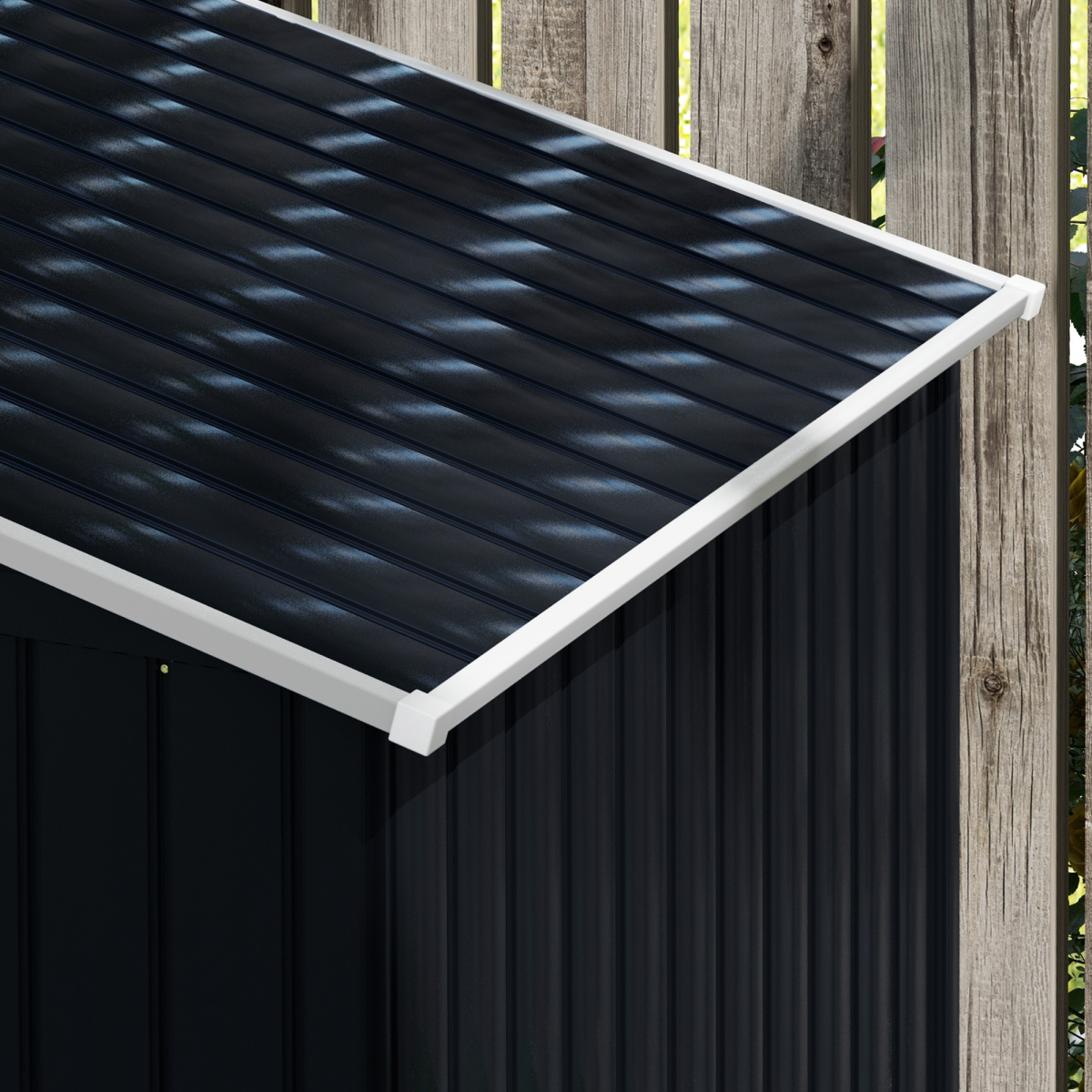 Lockable Garden Shed Large Patio Roofed Foundation 7ft x 4ft,Grey Vent