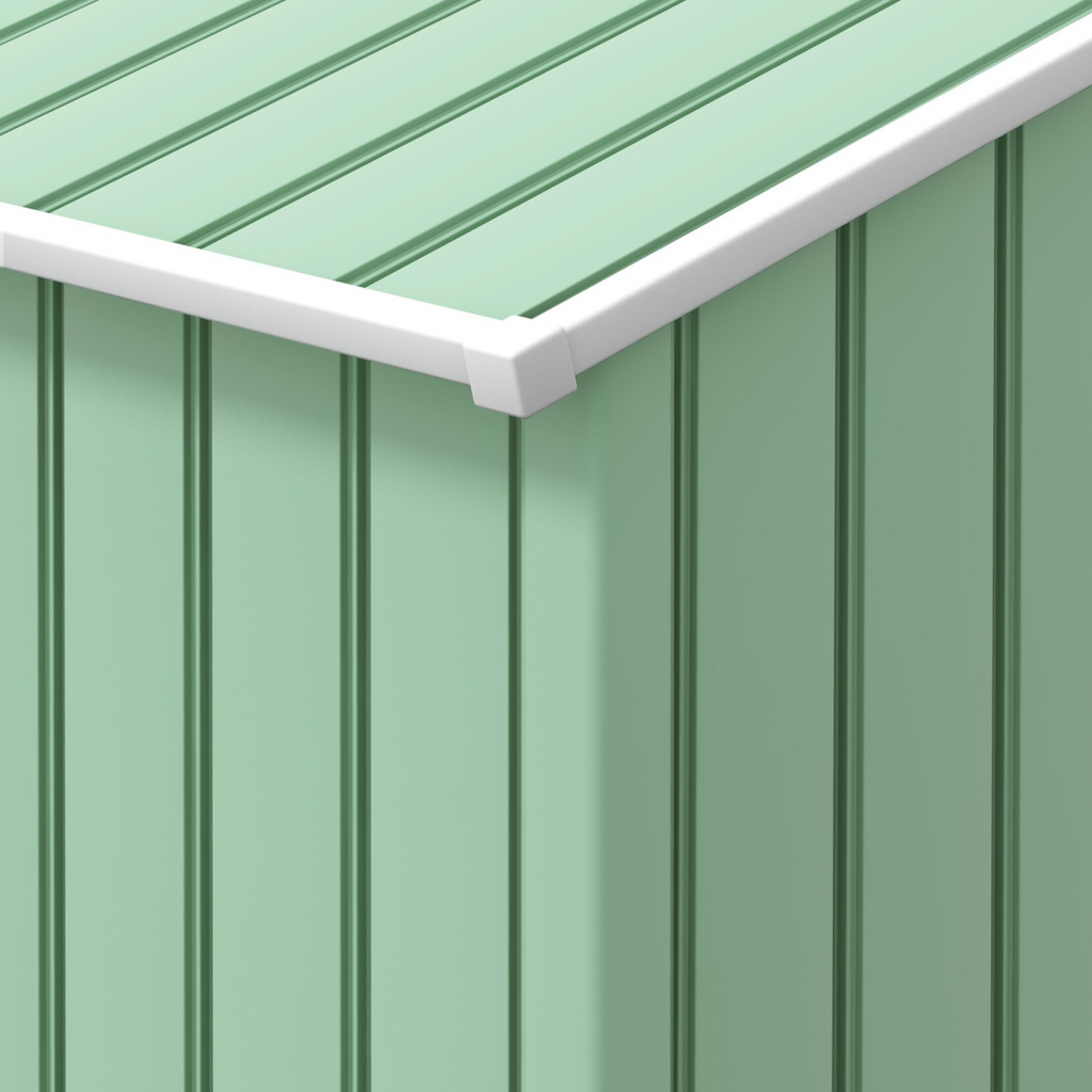 Garden Shed Storage Unit w/ Locking Door Floor Foundation Air Vent Light Green