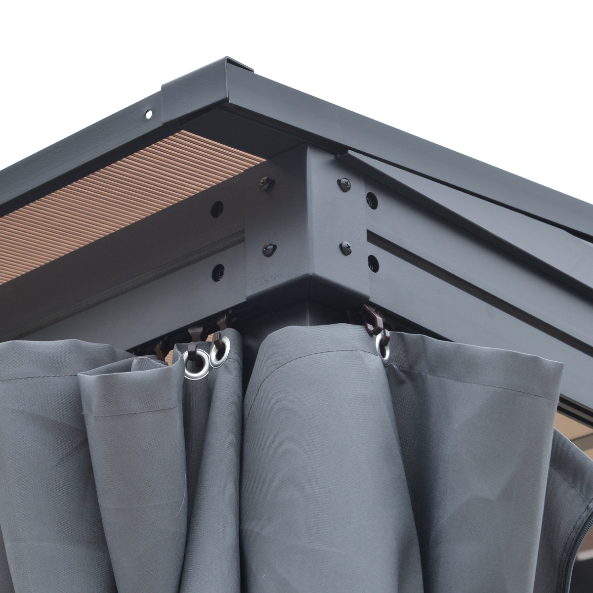 Outdoor Hardtop Pergola Party Tent Garden Waterproof , 4 x 3m, Grey