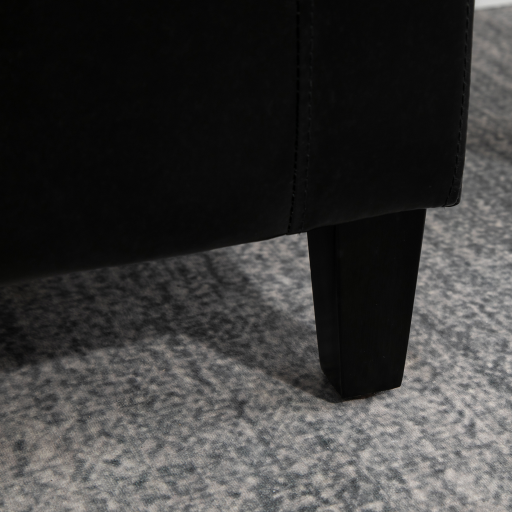 Deluxe PU Leather Storage Ottoman Bench Footrest Stool Large Storage Space