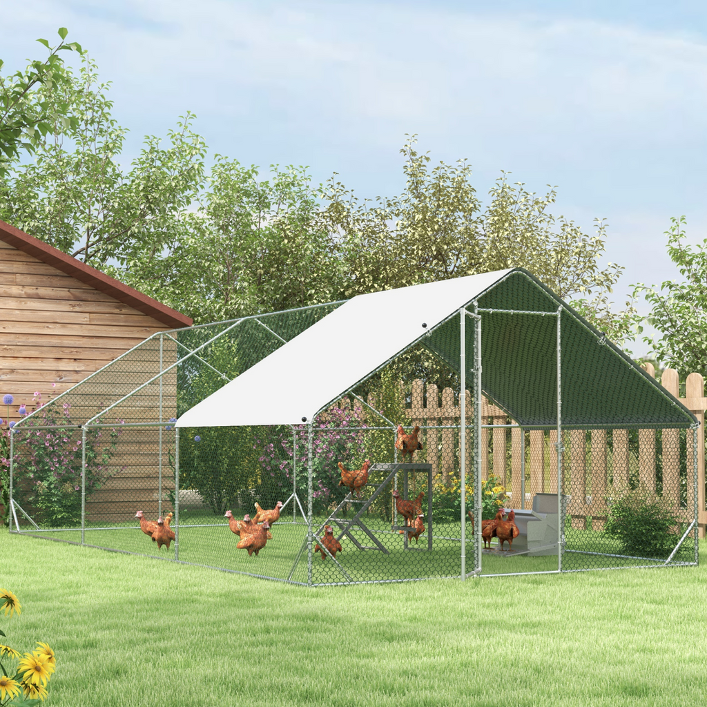 PawHut Chicken Coop Toy with Swing, Ladder, Platform for 2 Chickens, Hens, Grey