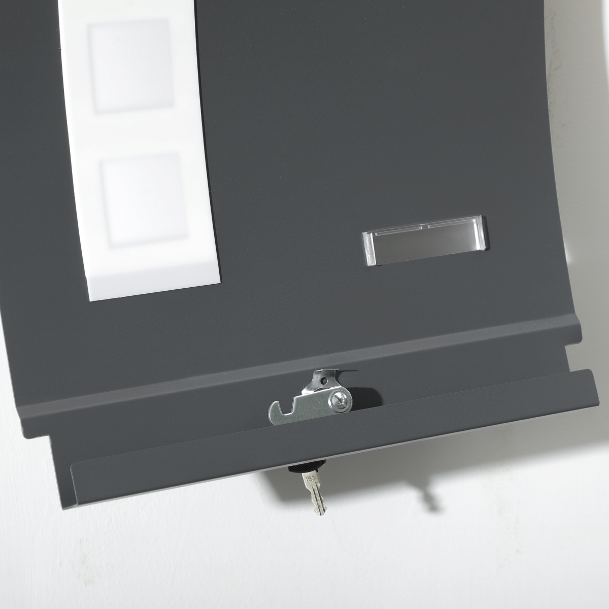 HOMCOM Weatherproof Wall Mounted Letter Box Post Box w/ Key Viewing Windows