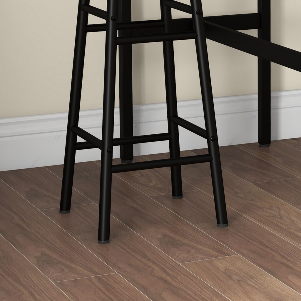 HOMCOM 3 Piece Bar Set, Industrial Kitchen and Chair Set for Small Space, Grey