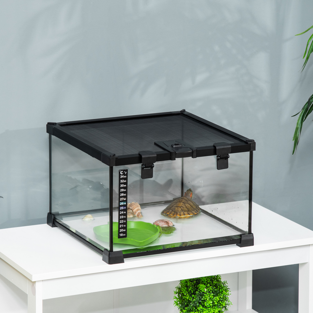 Glass Reptile Terrarium Habitats for Lizards, Frogs, Snake PawHut