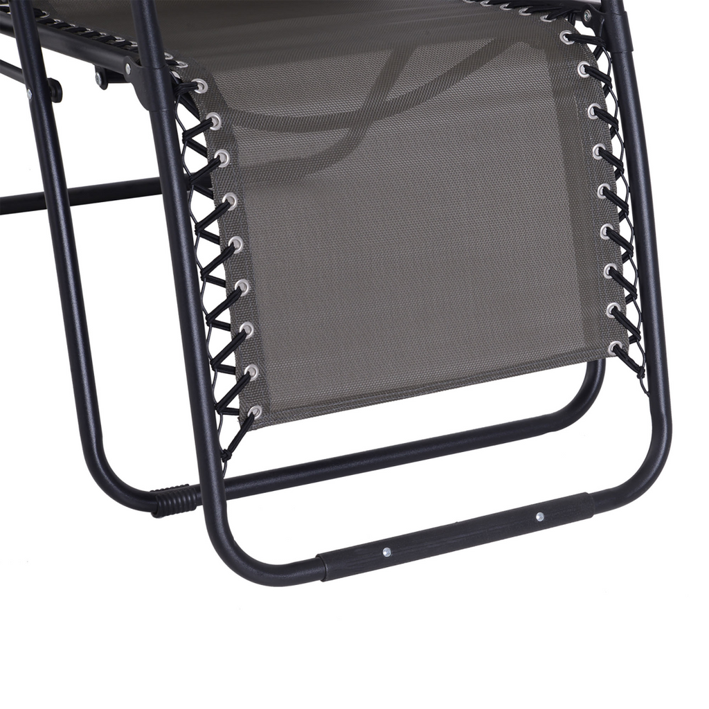 Metal Frame Zero Gravity Lounger w/ Head Pillow for Patio Decking  Outsunny