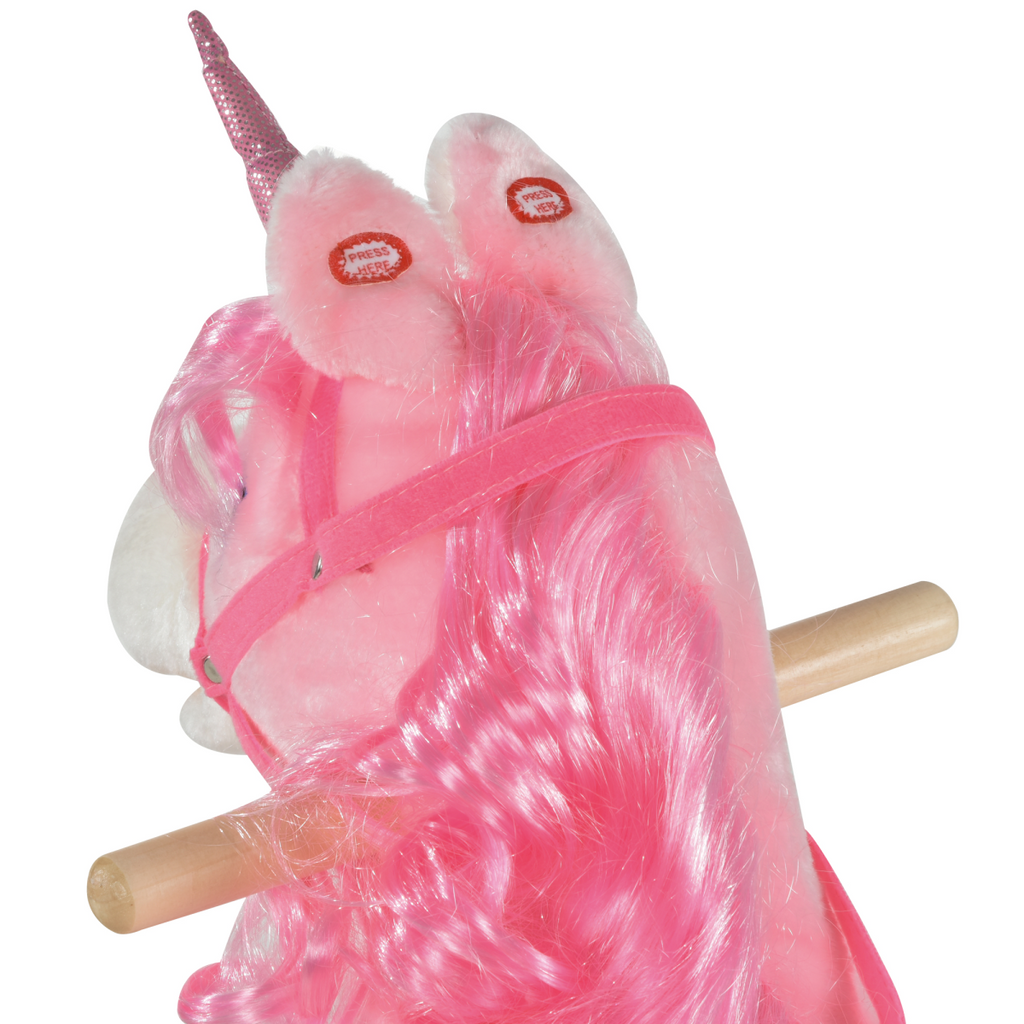 Kids Rocking Unicorn Ride-On Horse Moving Mouth Tail Sounds 36-72 Mnths